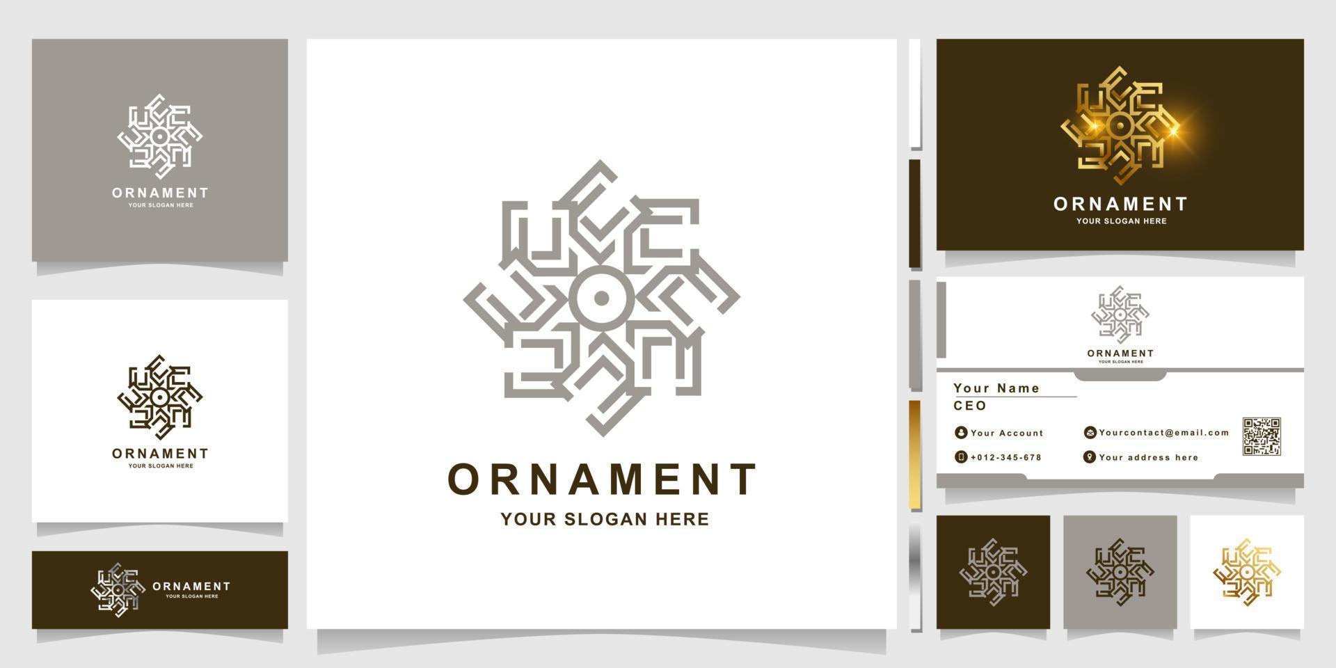 ornament logo sjabloon met visitekaartje ontwerp. vector