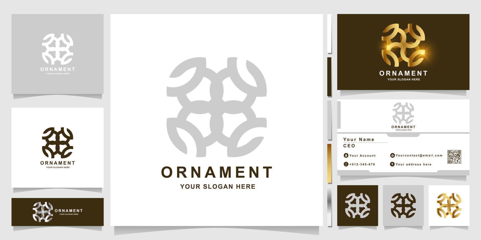 ornament logo sjabloon met visitekaartje ontwerp. vector