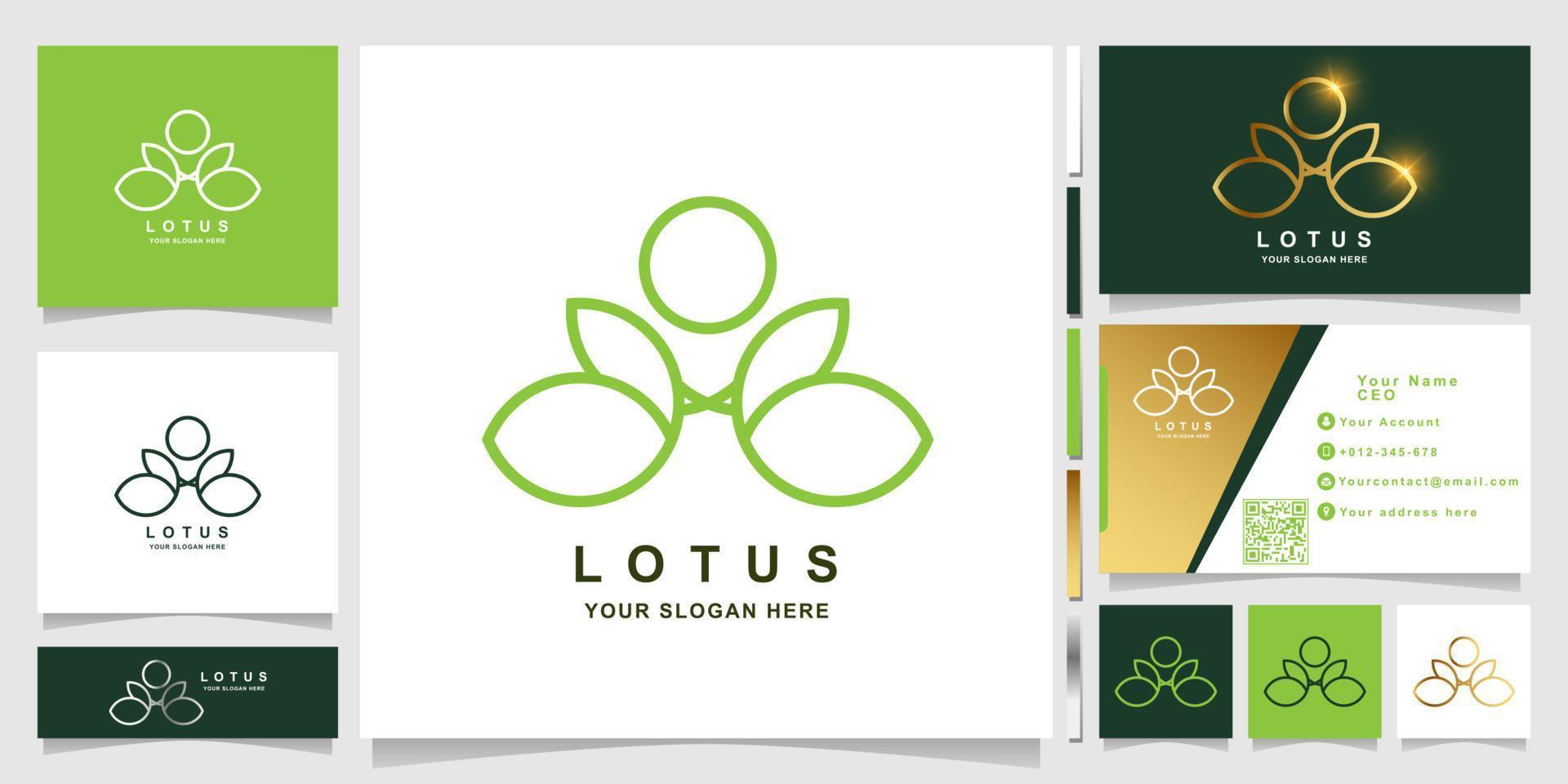 natuur, bloem, boetiek of ornament logo sjabloon met visitekaartje ontwerp. kan worden gebruikt voor spa-, salon-, schoonheids- of boetieklogo-ontwerp. vector