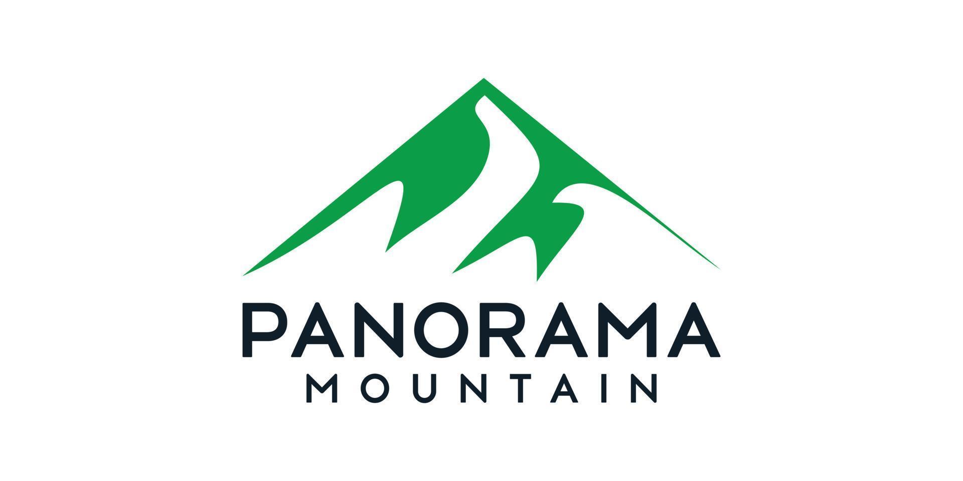 panorama berg logo piek inspiratie vector