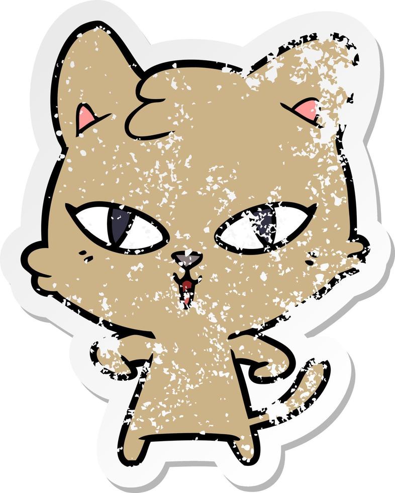 noodlijdende sticker van een cartoonkat vector