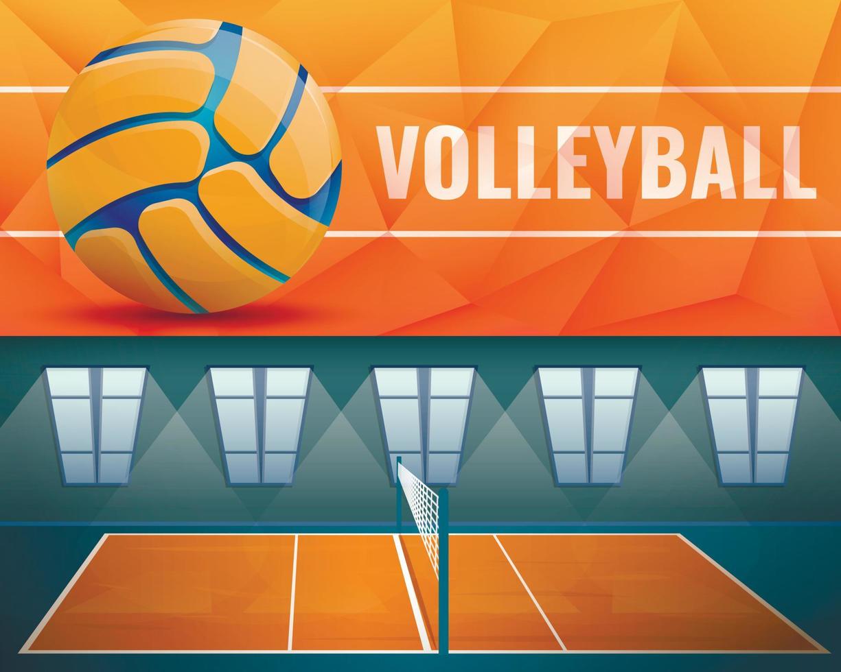 volleybal banner set, cartoon stijl vector