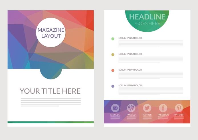 Gratis Abstracte Driehoekige Magazine Layout Vector