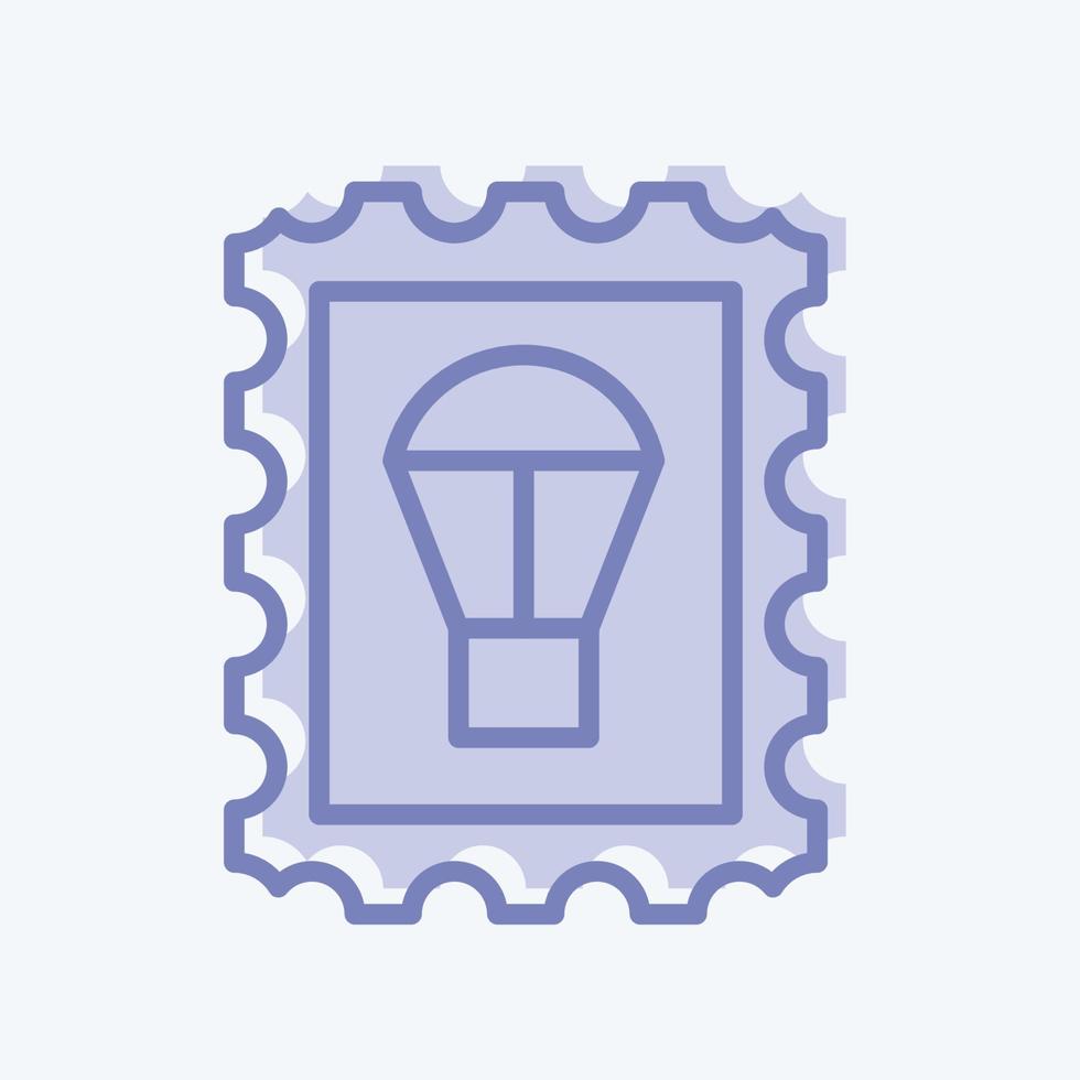 pictogram postzegels verzamelen. geschikt voor onderwijs symbool. tweekleurige stijl. eenvoudig ontwerp bewerkbaar. ontwerp sjabloon vector. eenvoudige illustratie vector