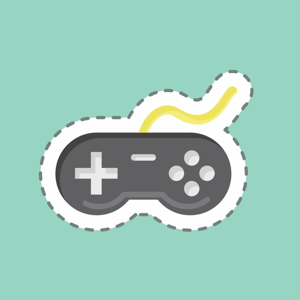 stickerlijn gesneden videogame. geschikt voor onderwijs symbool. eenvoudig ontwerp bewerkbaar. ontwerp sjabloon vector. eenvoudige illustratie vector