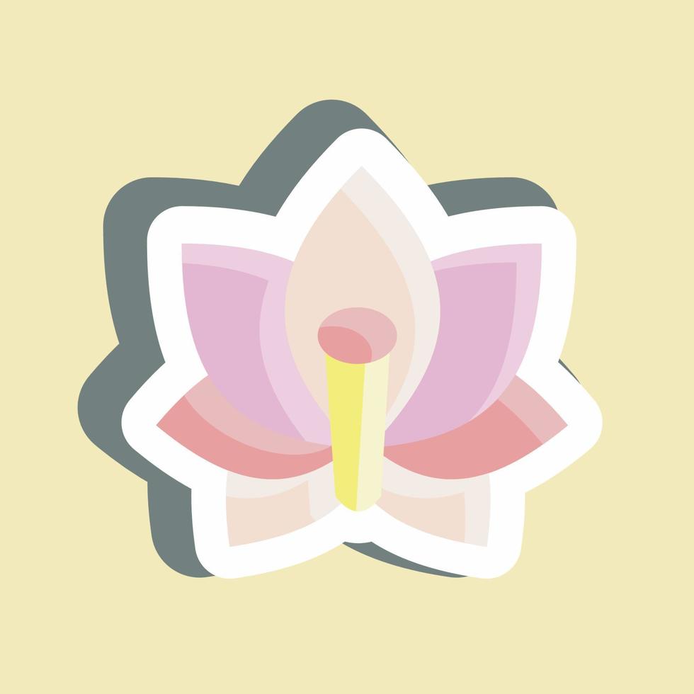 sticker lotus. geschikt voor Japans symbool. eenvoudig ontwerp bewerkbaar. ontwerp sjabloon vector. eenvoudige illustratie vector
