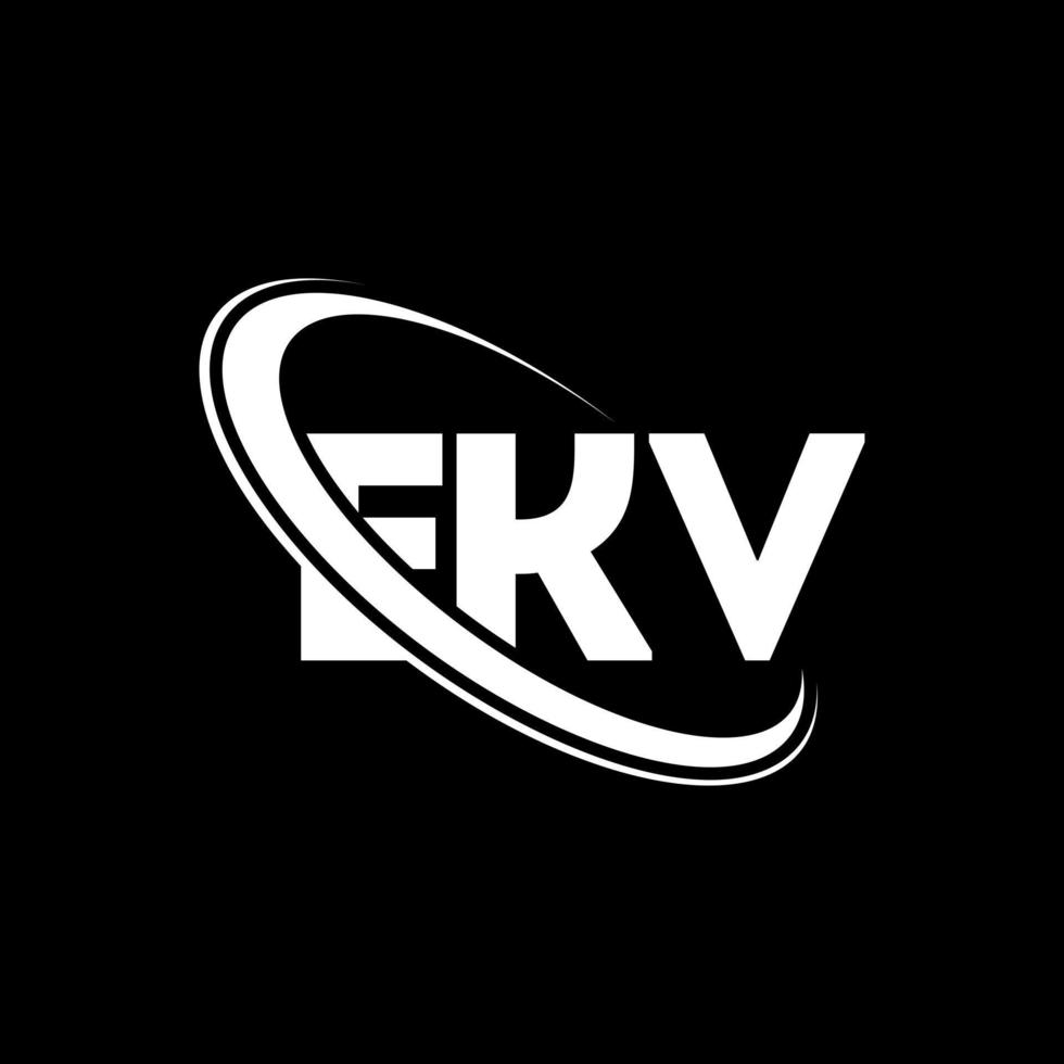 ekv-logo. ekv brief. ekv brief logo ontwerp. initialen ekv-logo gekoppeld aan cirkel en monogram-logo in hoofdletters. ekv typografie voor technologie, zaken en onroerend goed merk. vector