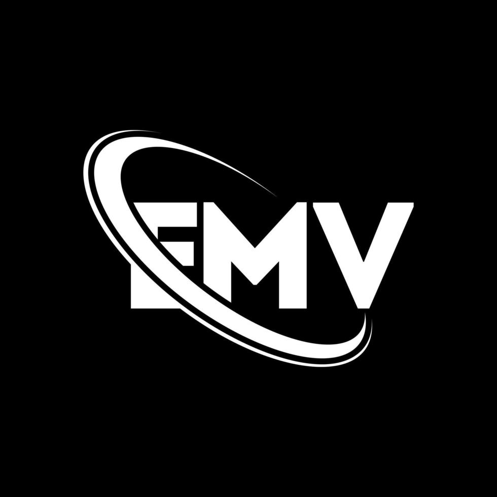 emv-logo. emv brief. emv brief logo ontwerp. initialen emv logo gekoppeld aan cirkel en hoofdletter monogram logo. emv typografie voor technologie, zaken en onroerend goed merk. vector