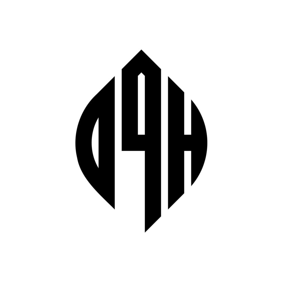 oqh cirkel letter logo ontwerp met cirkel en ellipsvorm. oqh ellipsletters met typografische stijl. de drie initialen vormen een cirkellogo. oqh cirkel embleem abstracte monogram brief mark vector. vector
