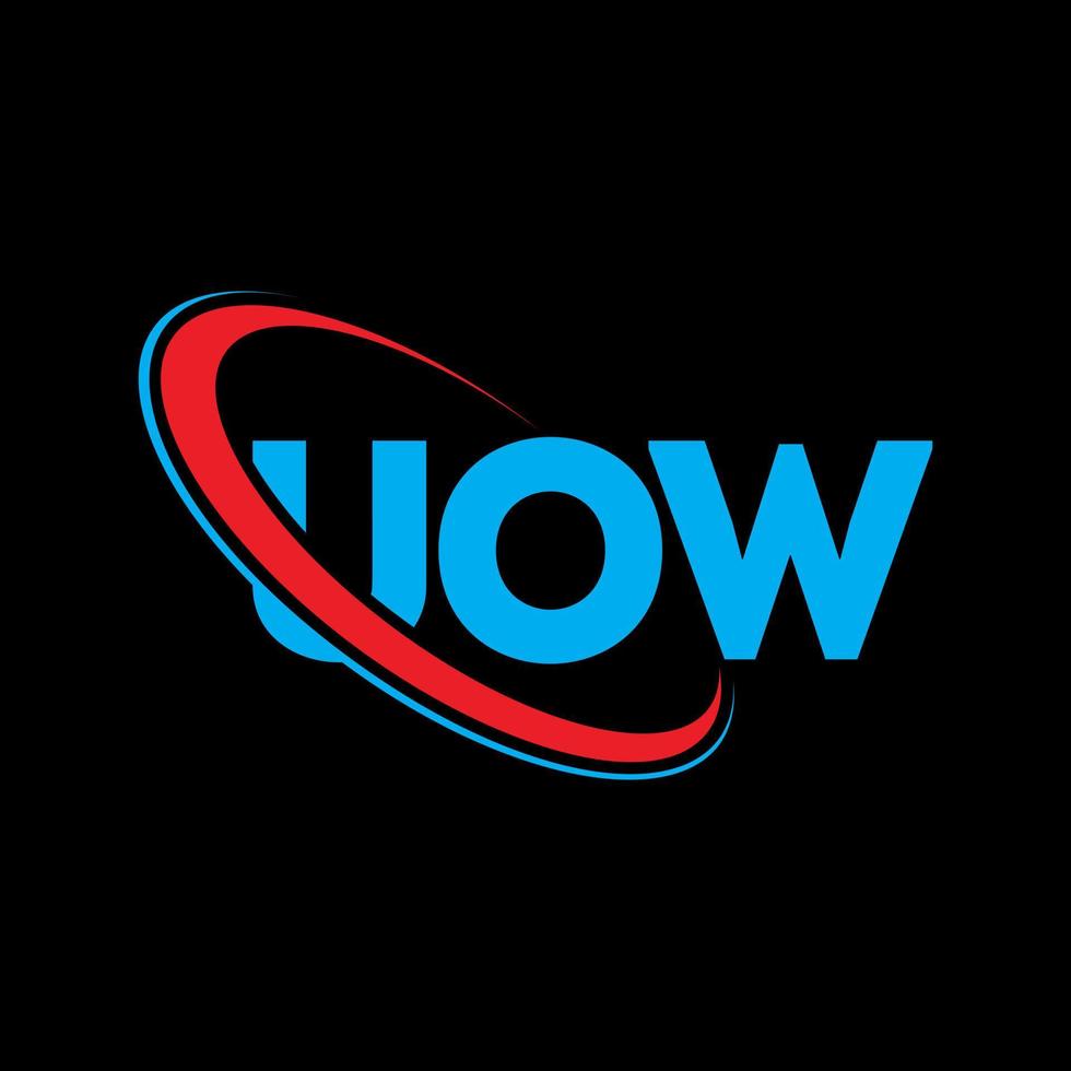 uow logo. uuh brief. uow brief logo ontwerp. initialen uow logo gekoppeld aan cirkel en hoofdletter monogram logo. uow typografie voor technologie, zaken en onroerend goed merk. vector