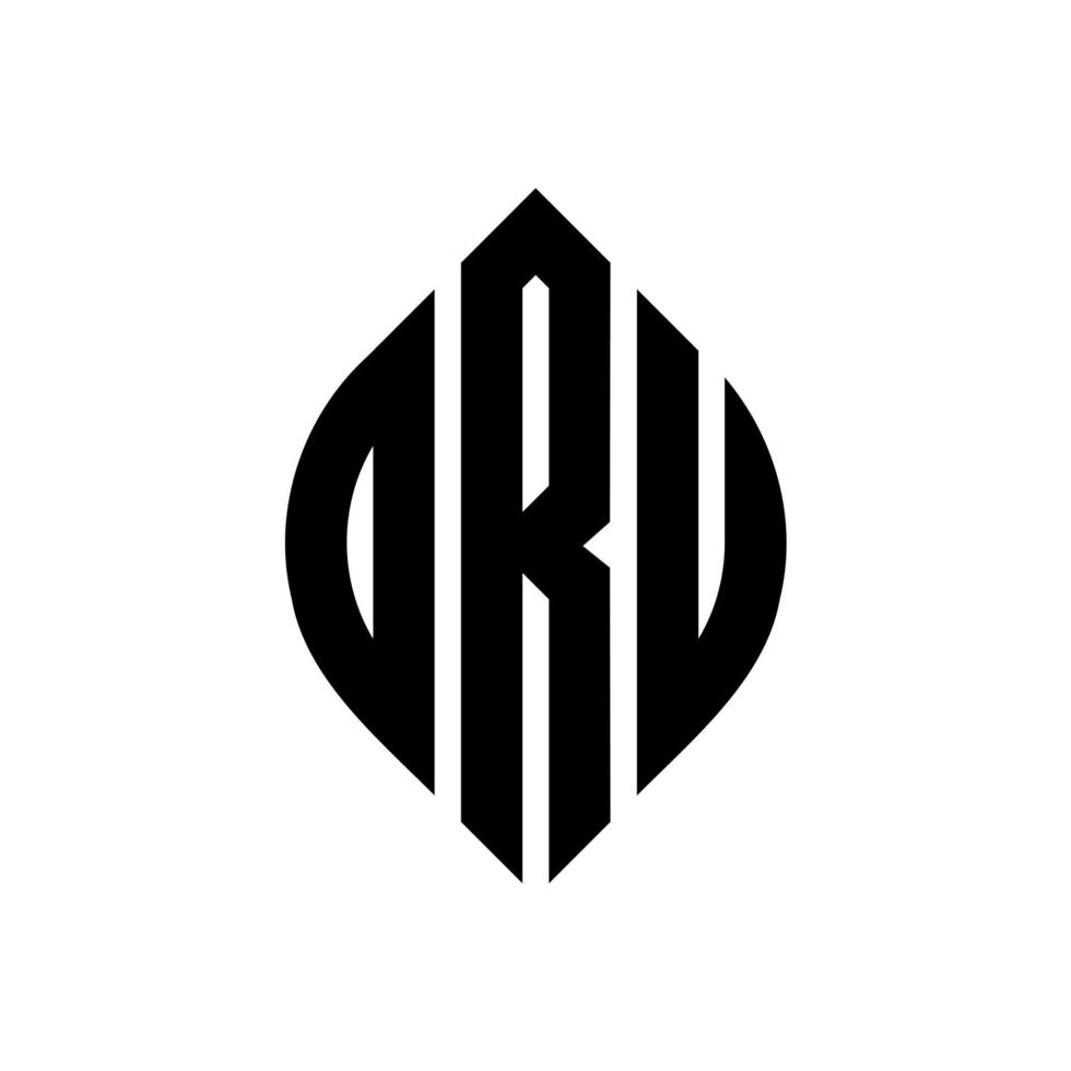 oru cirkel letter logo ontwerp met cirkel en ellipsvorm. oru ellipsletters met typografische stijl. de drie initialen vormen een cirkellogo. oru cirkel embleem abstracte monogram brief mark vector. vector