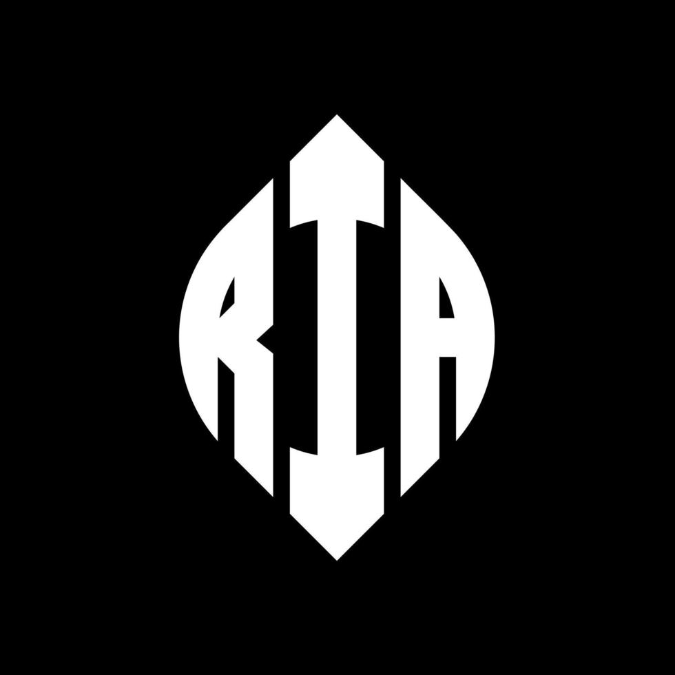 ria cirkel letter logo ontwerp met cirkel en ellipsvorm. ria-ellipsletters met typografische stijl. de drie initialen vormen een cirkellogo. ria cirkel embleem abstracte monogram brief mark vector. vector