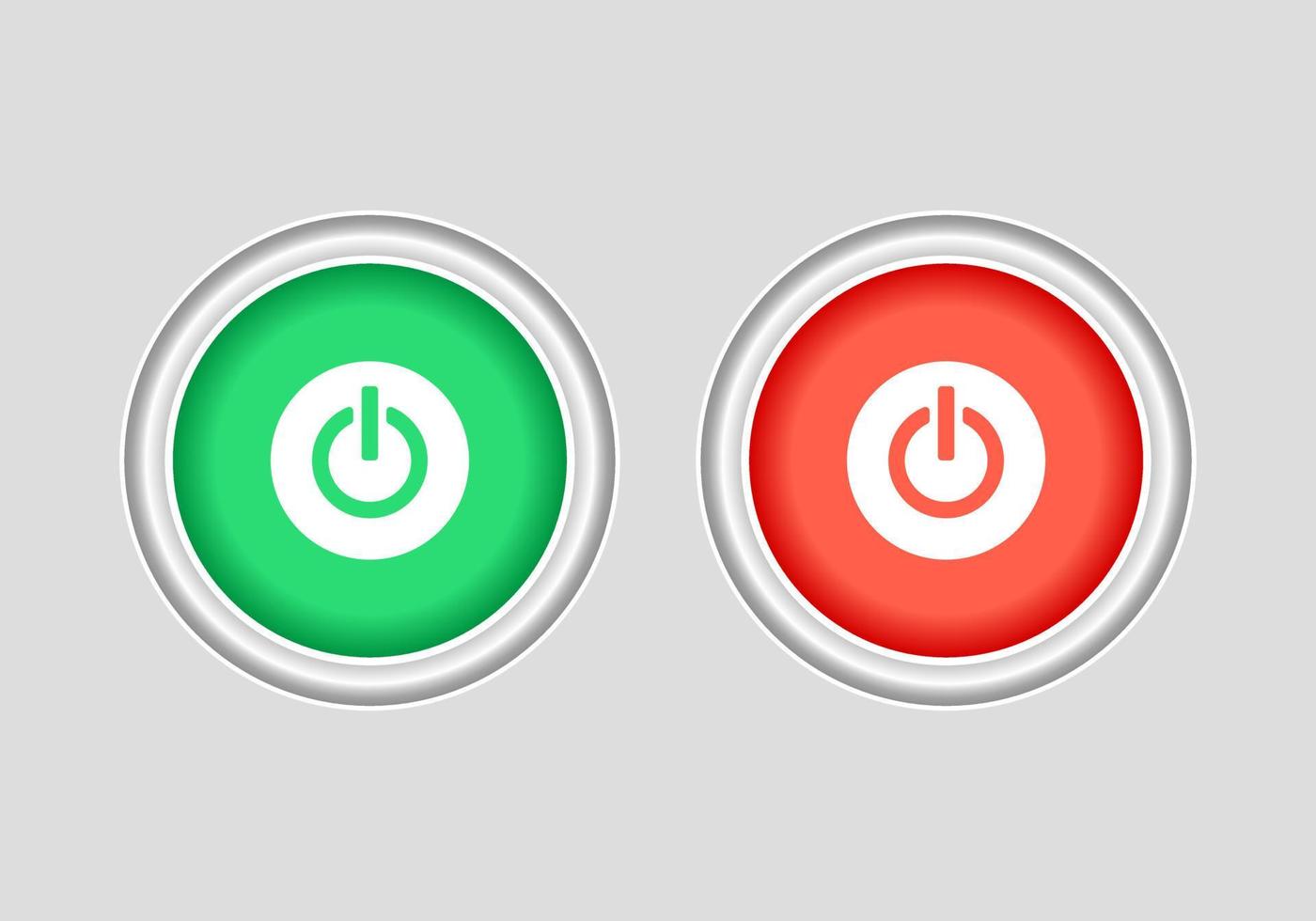 aan en uit drukknoppen icoon rood en groen. aan-uit-schakelaarsymbool, de aan/uit-knop, stand-by-pictogram vector