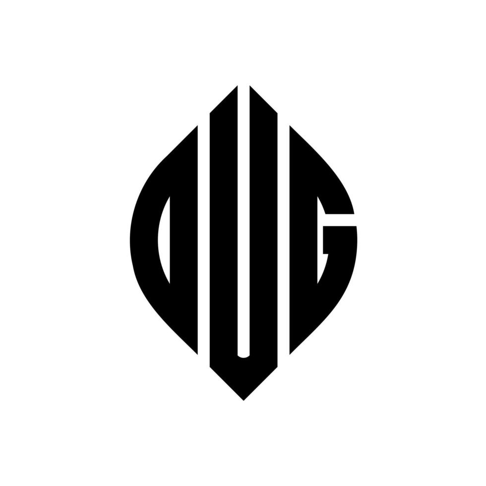 oug cirkel letter logo ontwerp met cirkel en ellipsvorm. oug ellipsletters met typografische stijl. de drie initialen vormen een cirkellogo. oug cirkel embleem abstracte monogram brief mark vector. vector