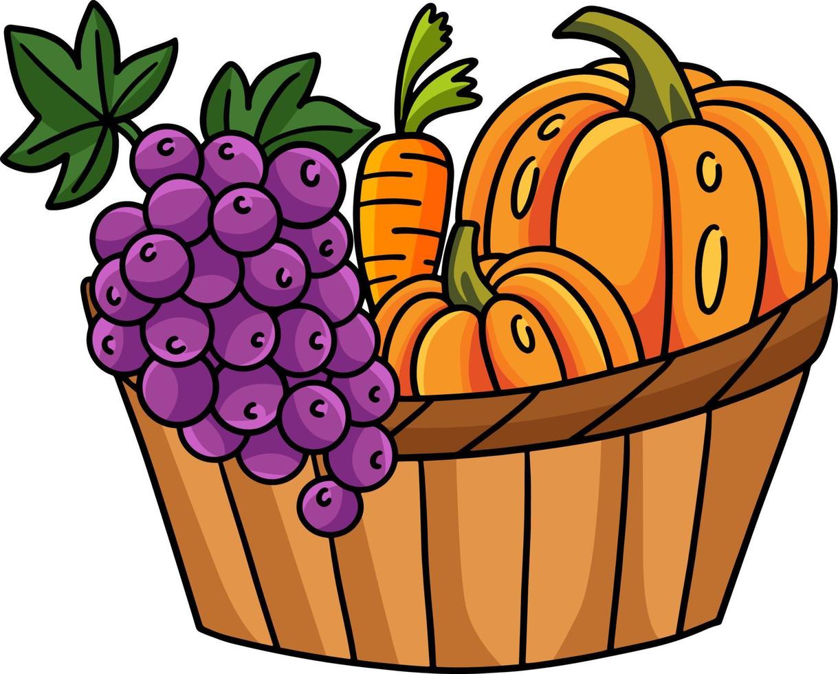 dankzegging oogst fruit groenten cartoon vector