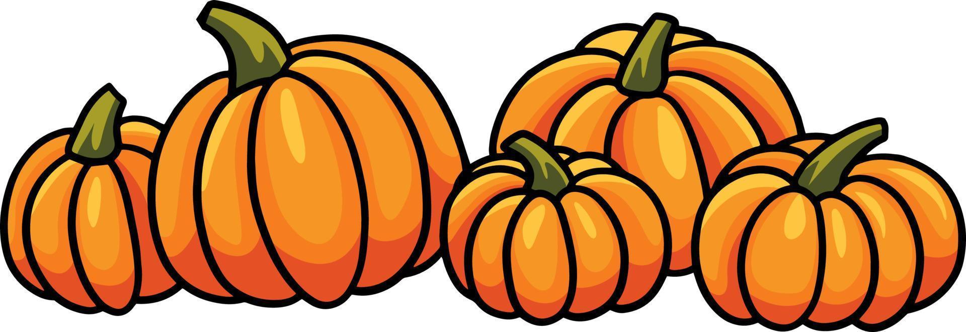 Thanksgiving pompoenen cartoon gekleurde clipart vector