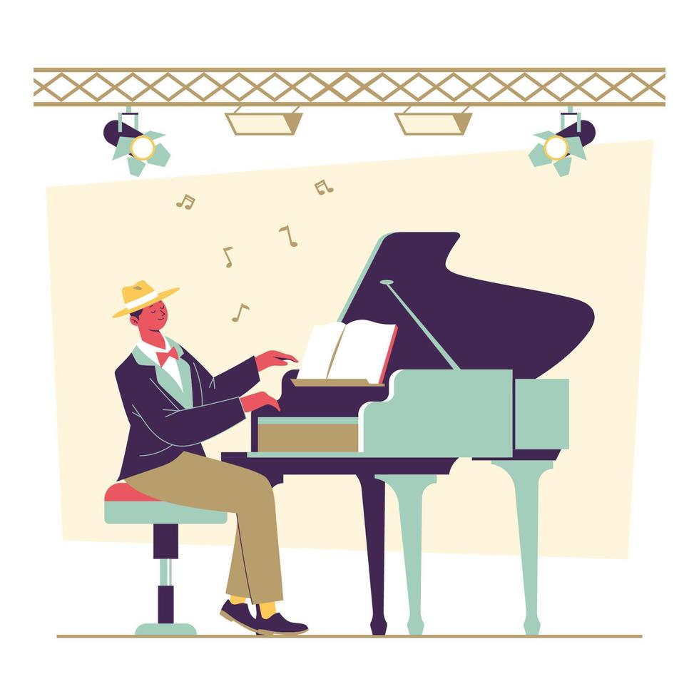 mannelijke pianist concert vector