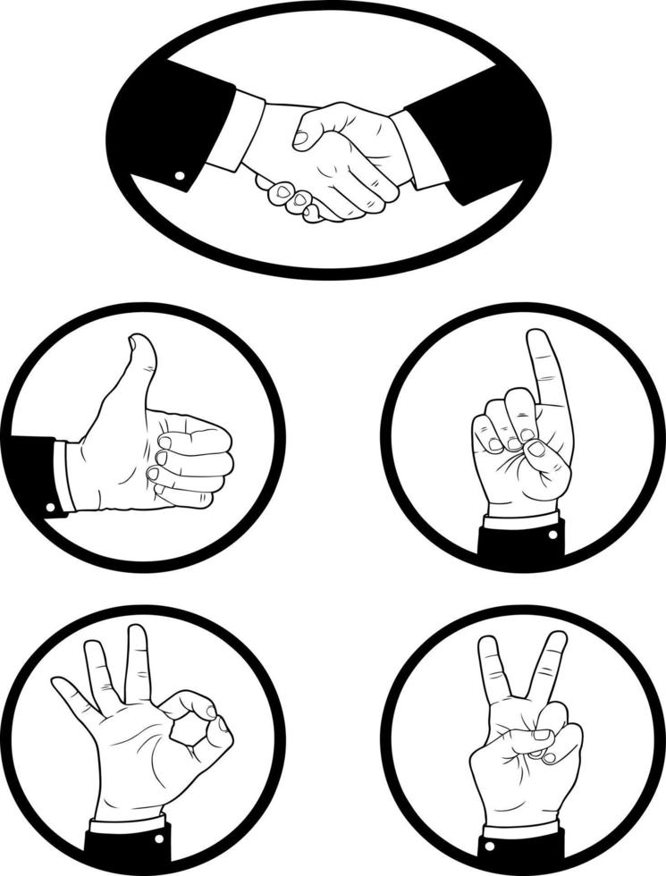 handen, pictogrammen instellen vector