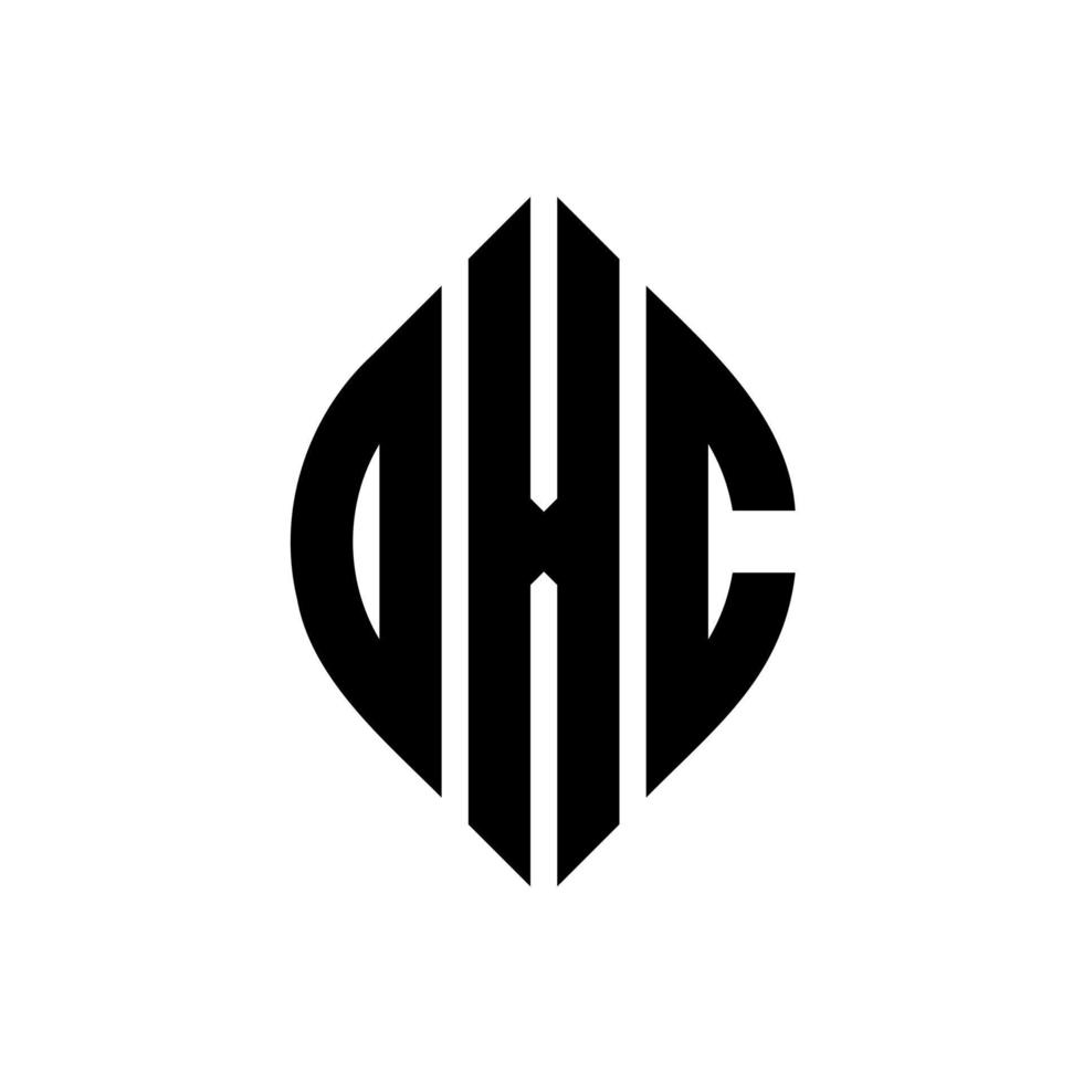 oxc cirkel letter logo ontwerp met cirkel en ellipsvorm. oxc ellipsletters met typografische stijl. de drie initialen vormen een cirkellogo. oxc cirkel embleem abstracte monogram brief mark vector. vector