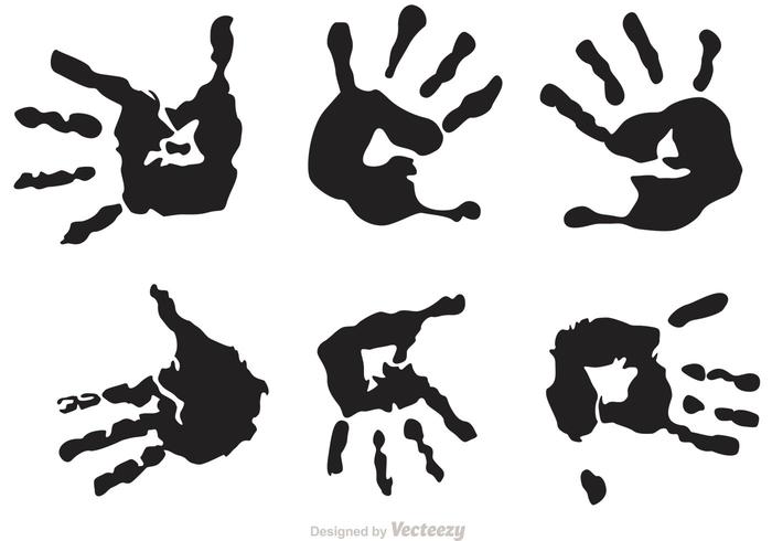 Zwarte Kinder Handprint Vectors