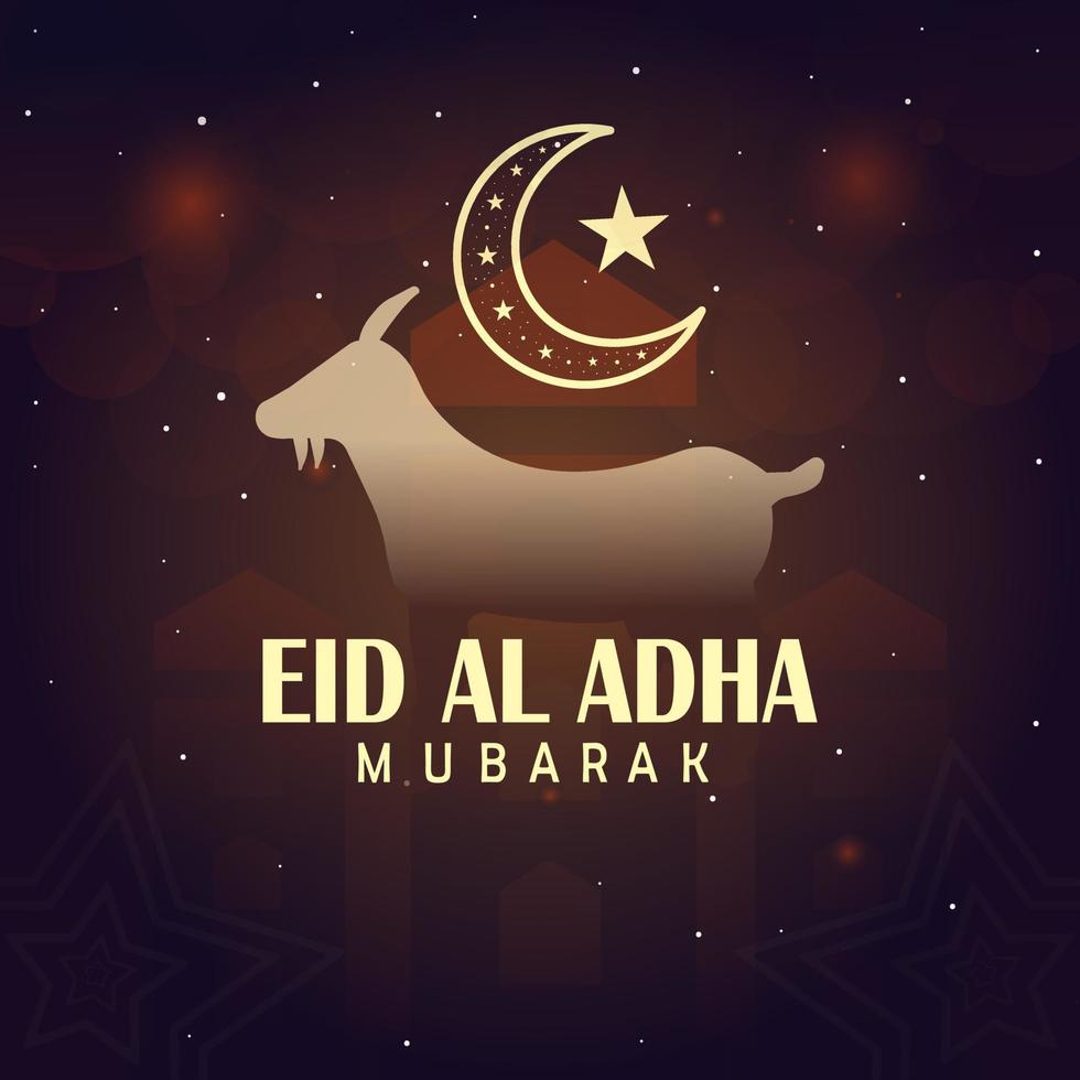 eid al-adha mubarak. moslim vakantie vectorillustratie. islamitische wenskaart ontwerp. premium-vector. vector