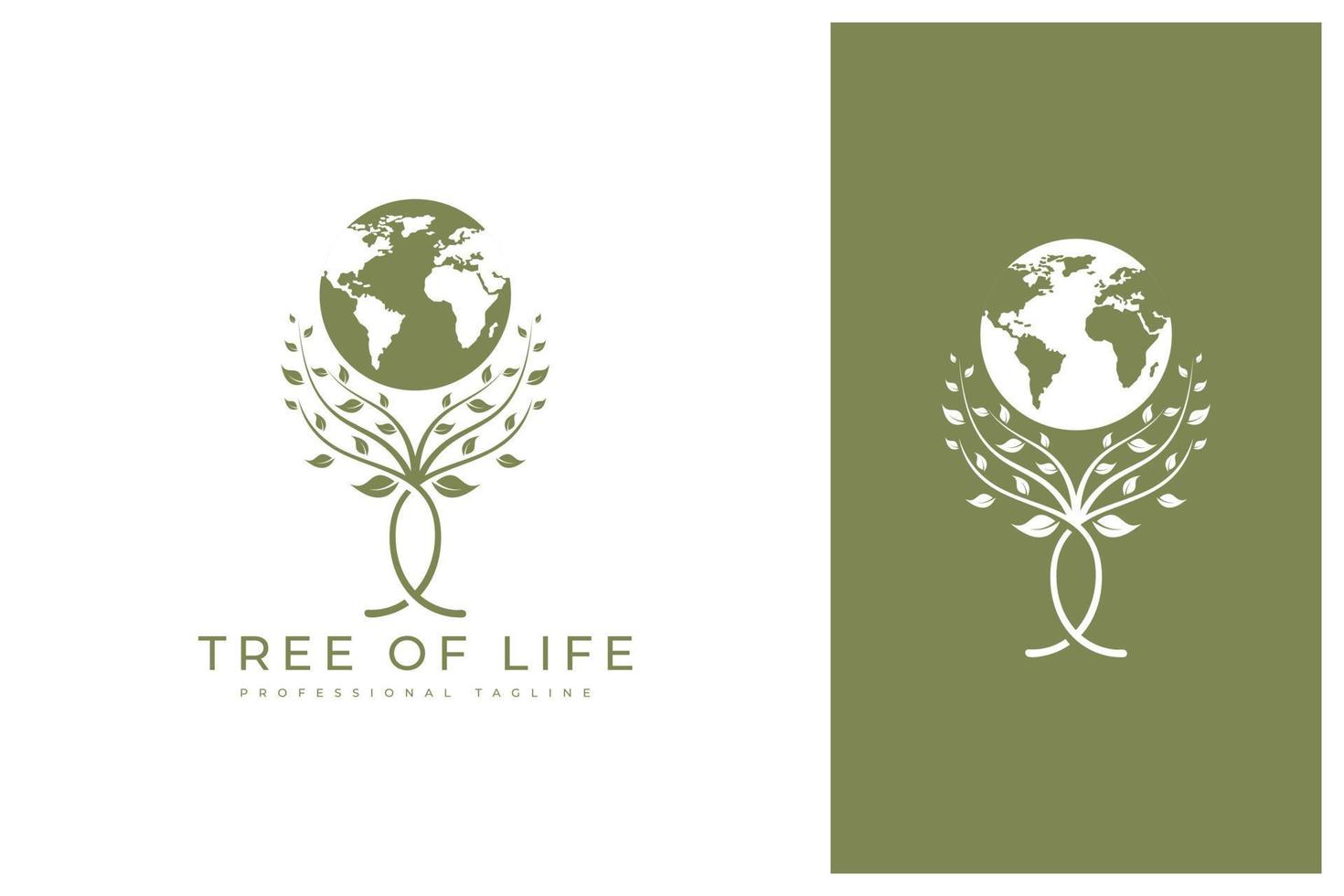 boom en aarde. levensboom logo ontwerp vector