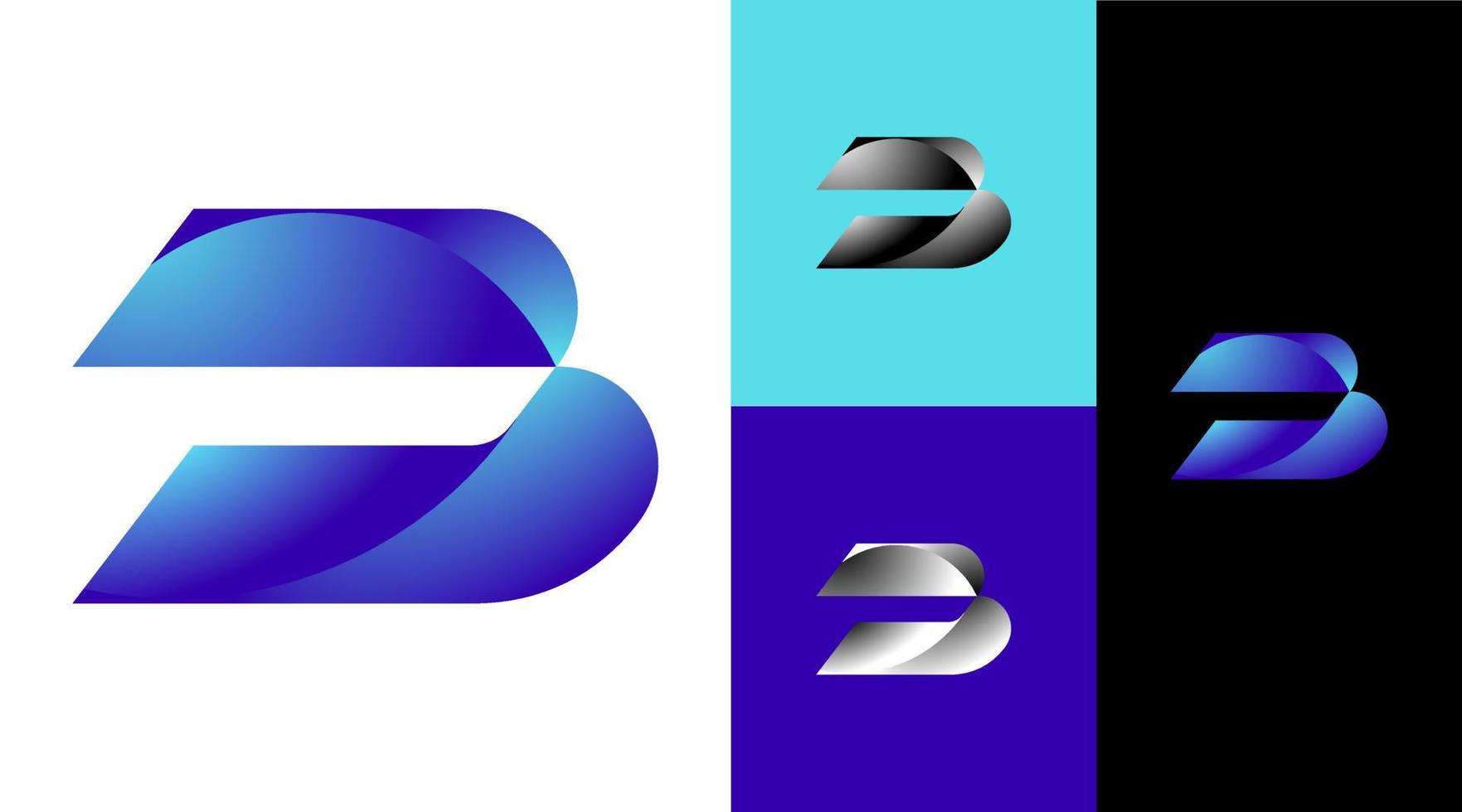 b monogram aerodynamische luchttechnologie logo ontwerpconcept vector