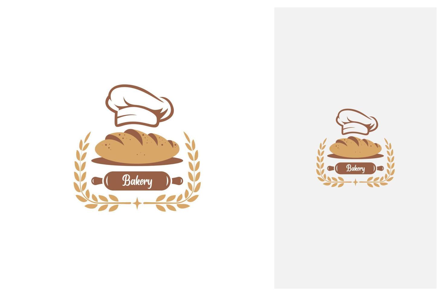 vintage embleem badge bakkerij logo ontwerp vector
