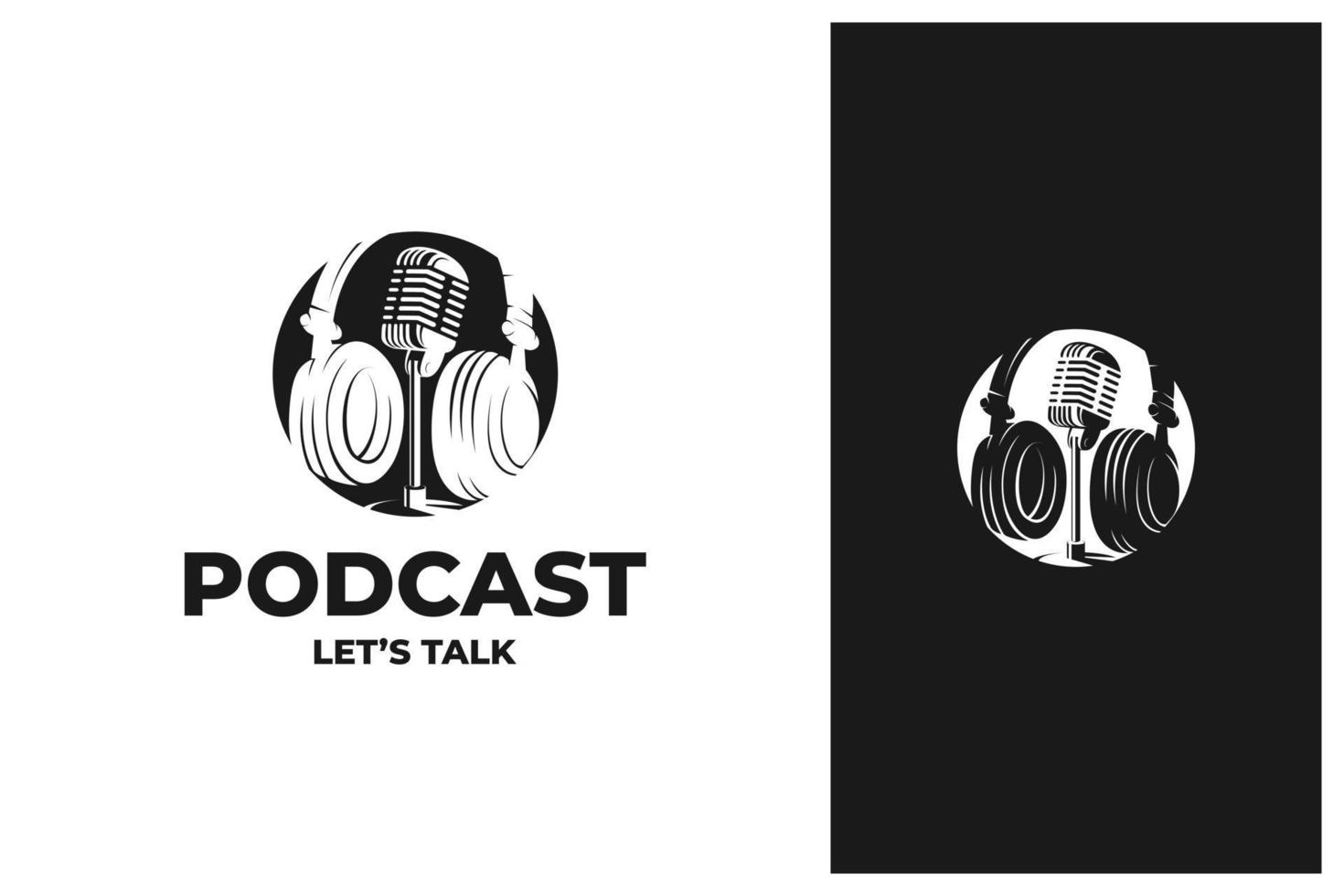 creatieve podcast logo ontwerp vector