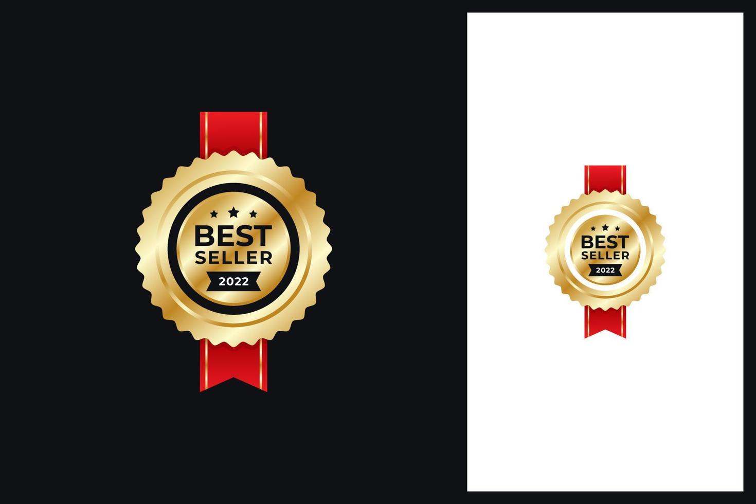 luxe, gouden bestseller logo, badge, medaille ontwerp vector