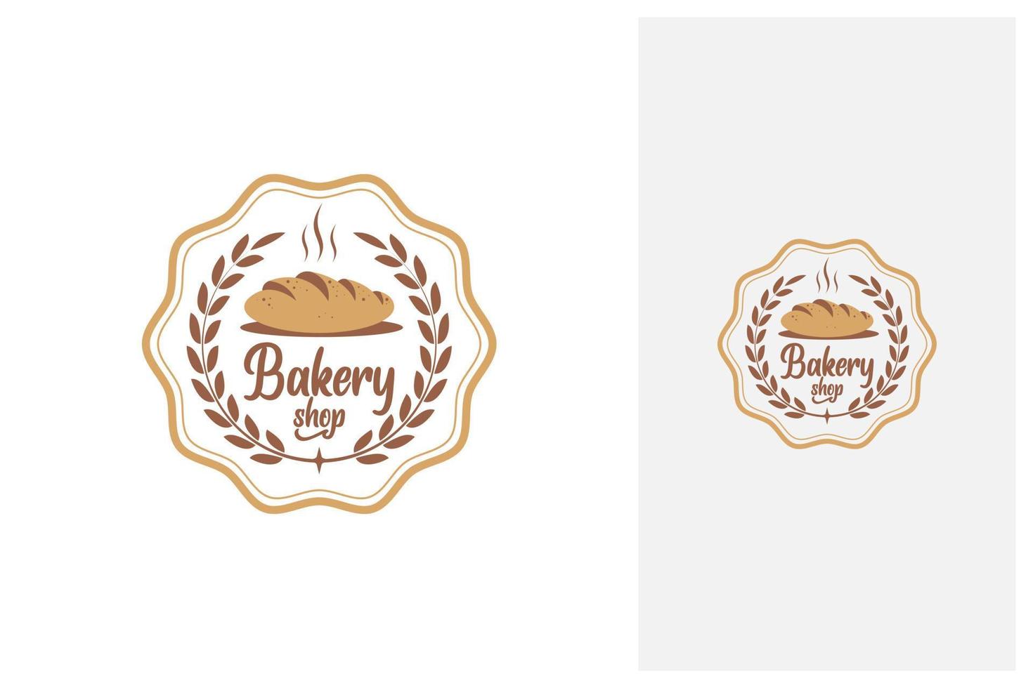 vintage embleem badge bakkerij logo ontwerp vector