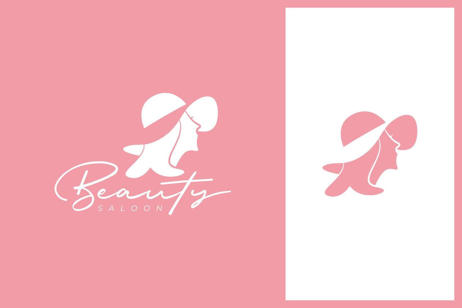 silhouet schoonheidsvrouw met zomerhoed-logo voor schoonheidssalon, boetiek, cosmetica en spa vector