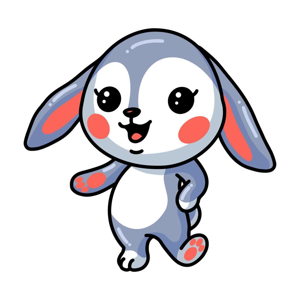 schattige kleine konijnen cartoon poseren vector