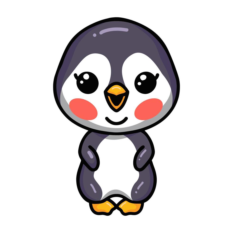 schattige kleine baby pinguïn cartoon staand vector