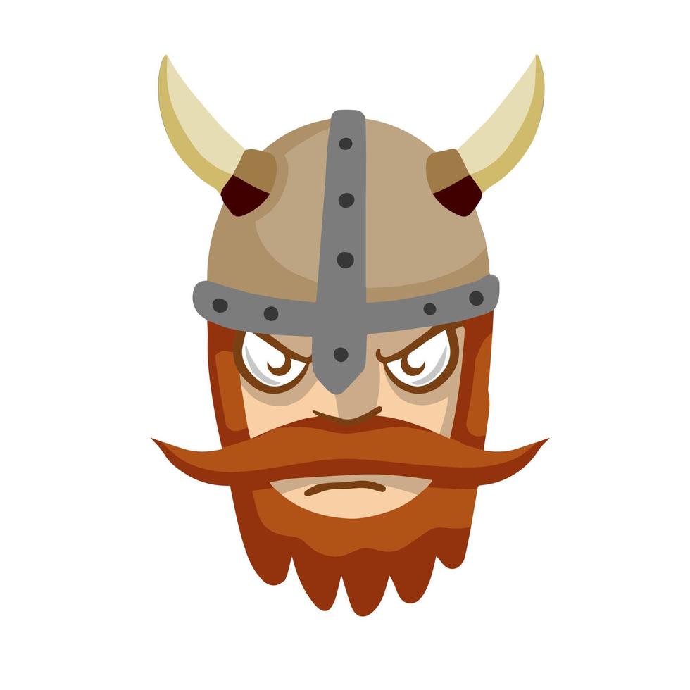 viking. schattig gezicht van een krijger. vector