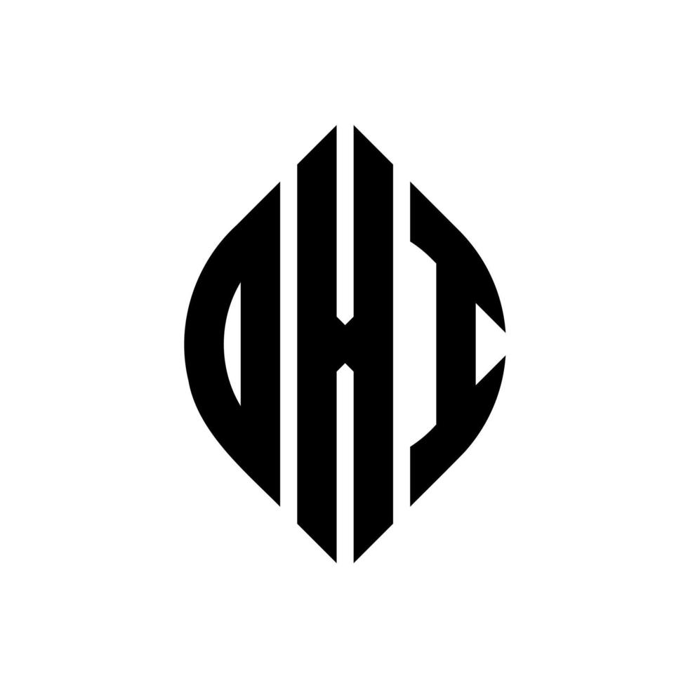 oxi cirkel letter logo ontwerp met cirkel en ellipsvorm. oxi-ellipsletters met typografische stijl. de drie initialen vormen een cirkellogo. oxi cirkel embleem abstracte monogram brief mark vector. vector