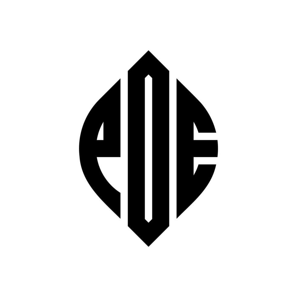 poe cirkel letter logo ontwerp met cirkel en ellipsvorm. poe ellips letters met typografische stijl. de drie initialen vormen een cirkellogo. poe cirkel embleem abstracte monogram brief mark vector. vector