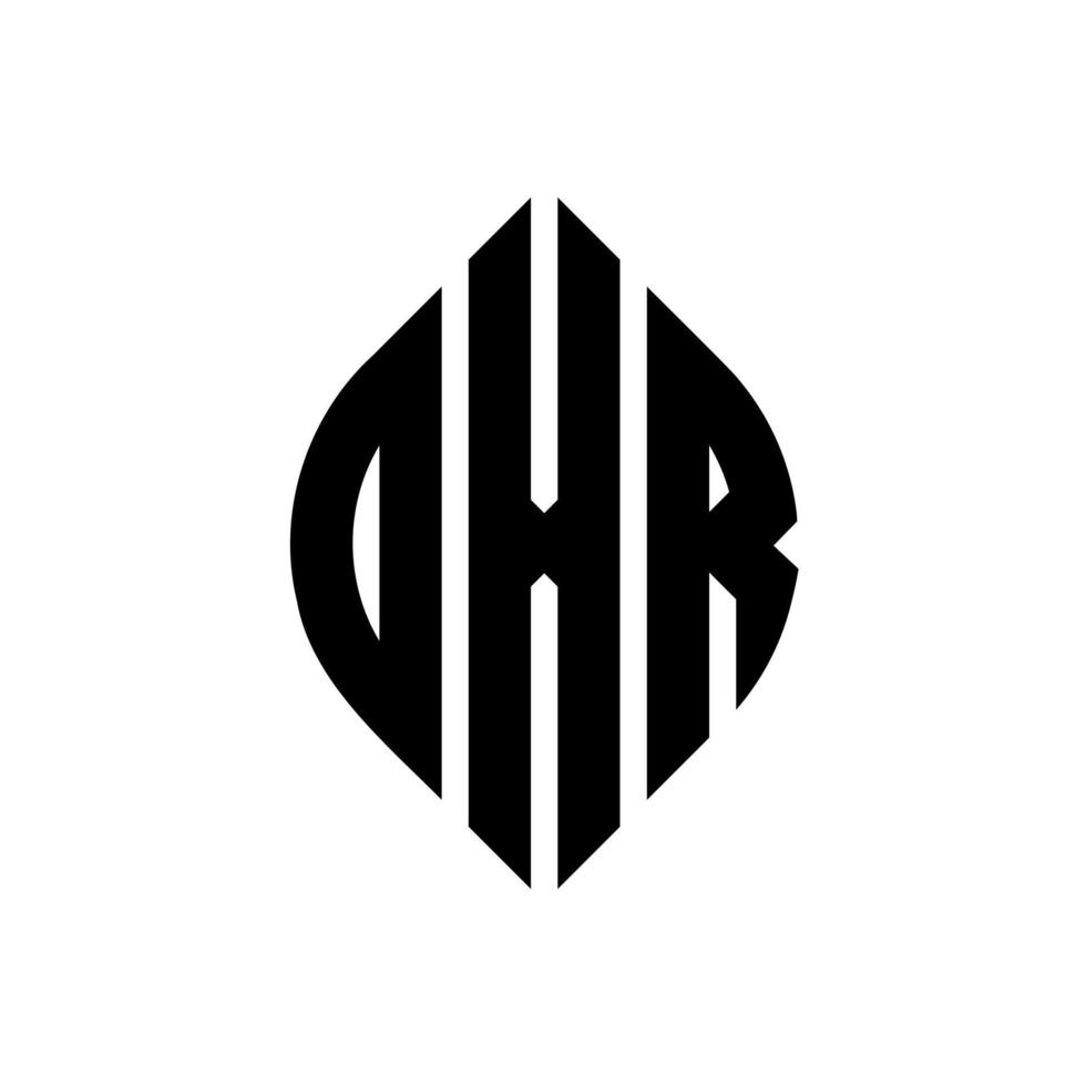 oxr cirkel letter logo-ontwerp met cirkel en ellipsvorm. oxr-ellipsletters met typografische stijl. de drie initialen vormen een cirkellogo. oxr cirkel embleem abstracte monogram brief mark vector. vector