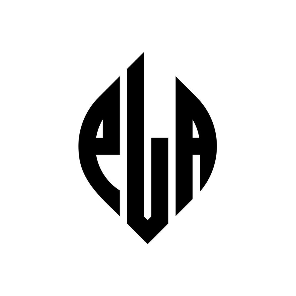 pla cirkel letter logo ontwerp met cirkel en ellipsvorm. pla ellipsletters met typografische stijl. de drie initialen vormen een cirkellogo. pla cirkel embleem abstracte monogram brief mark vector. vector