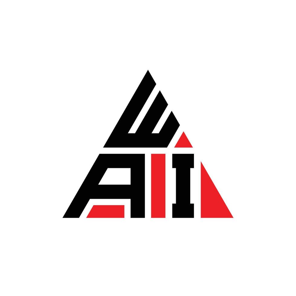 driehoek brief logo ontwerp met driehoekige vorm. wai driehoek logo ontwerp monogram. wai driehoek vector logo sjabloon met rode kleur.
