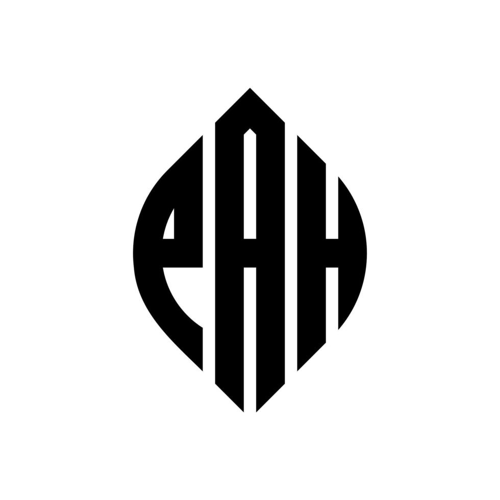 pah cirkel letter logo ontwerp met cirkel en ellipsvorm. pah ellipsletters met typografische stijl. de drie initialen vormen een cirkellogo. pah cirkel embleem abstracte monogram brief mark vector. vector