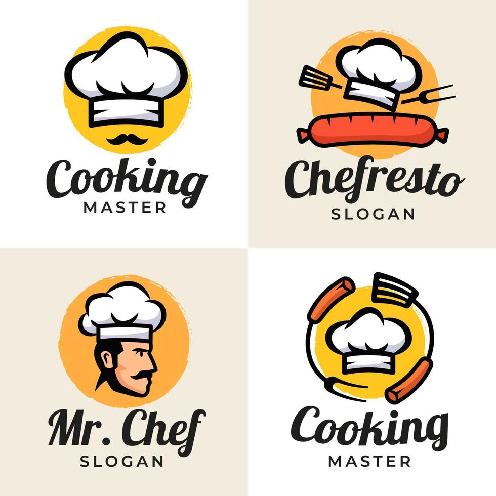 chef-kok logo sjabloon vector