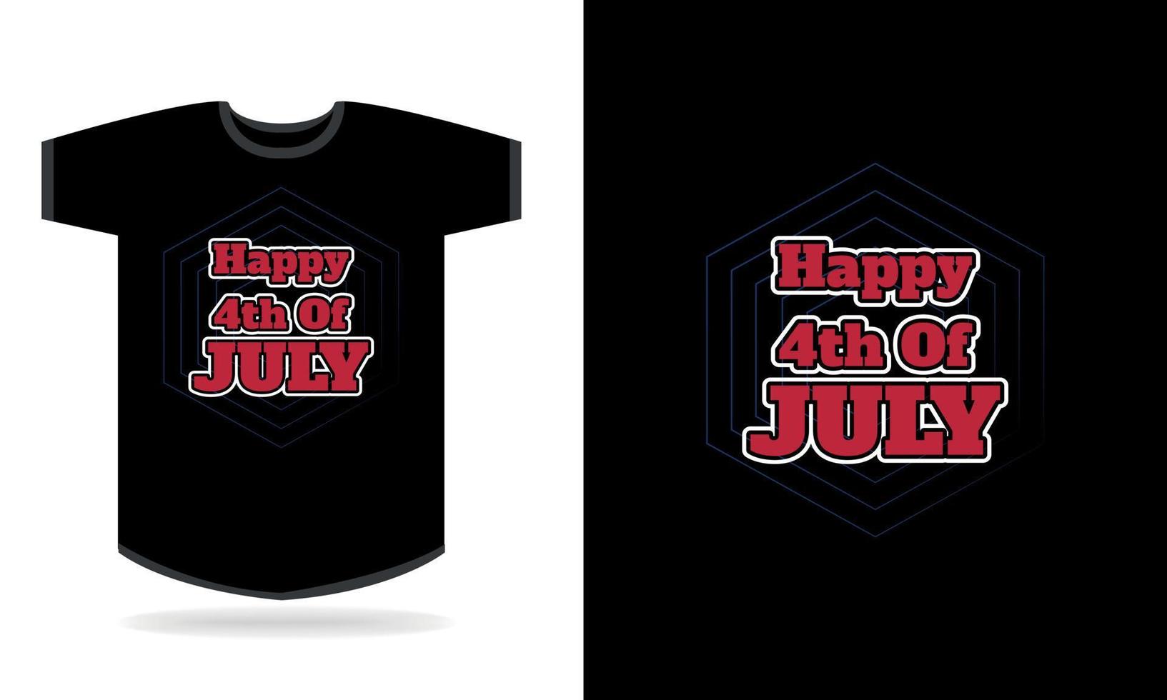 Gelukkig 4 juli t-shirt ontwerpsjabloon vector