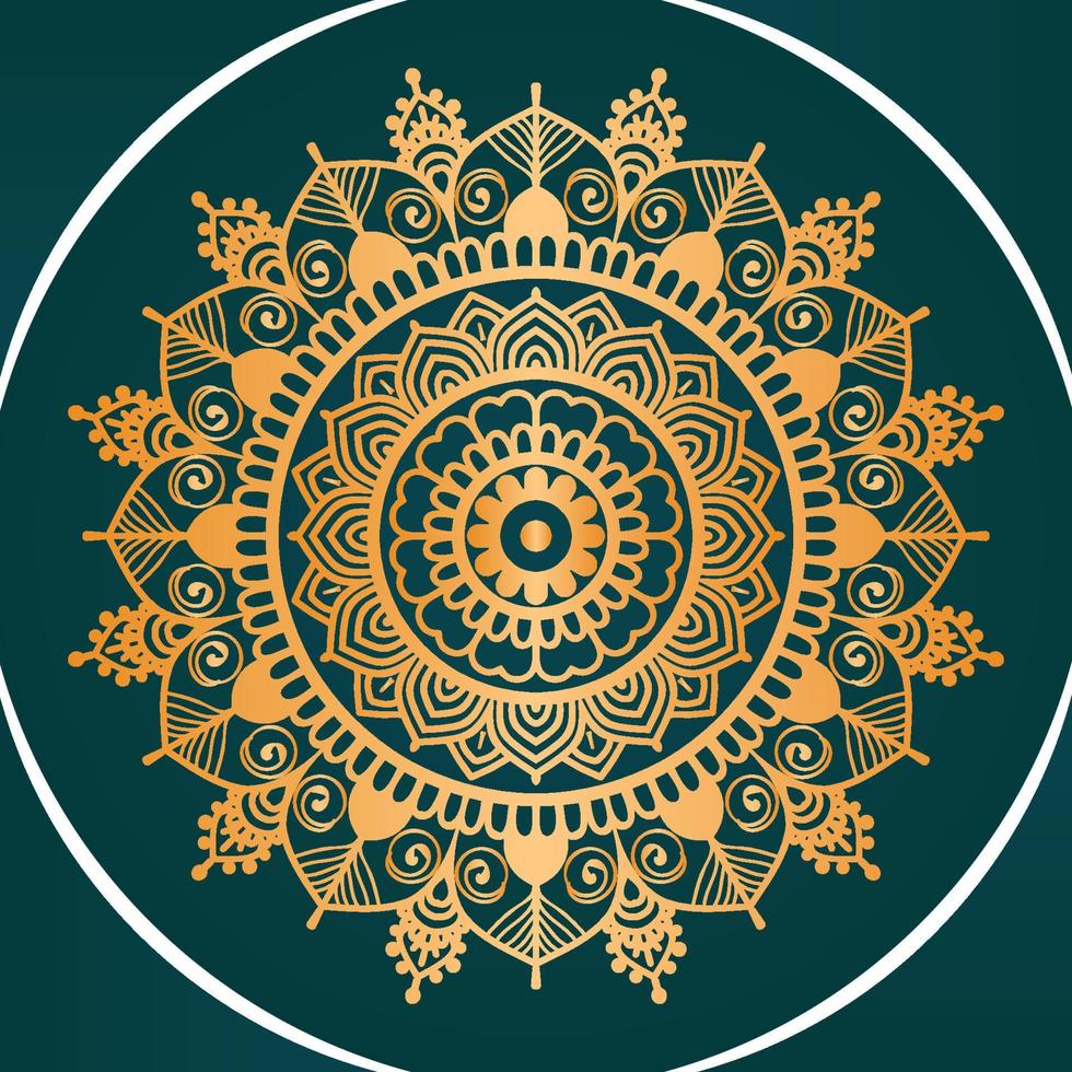 cirkelpatroon creatieve luxe siermandala, bloemmandala met gradiëntkleur met uniek achtergrondontwerp in gouden kleurenvector vector