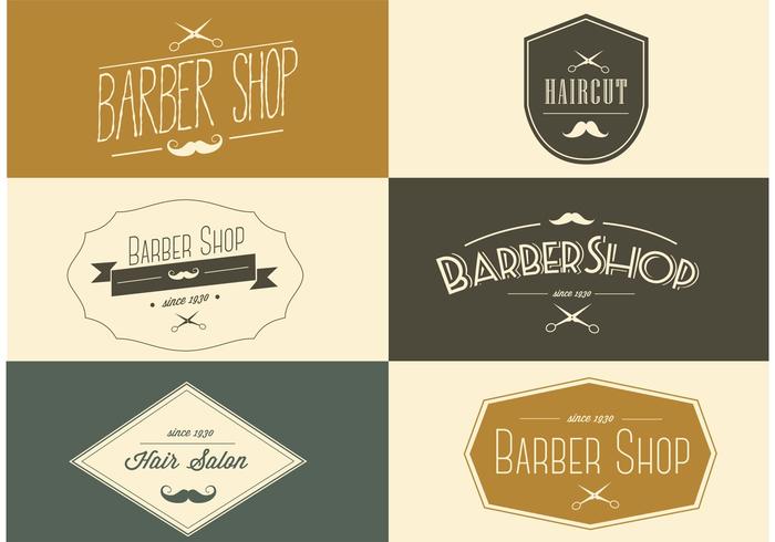 Gratis Vector Barber Shop Labels