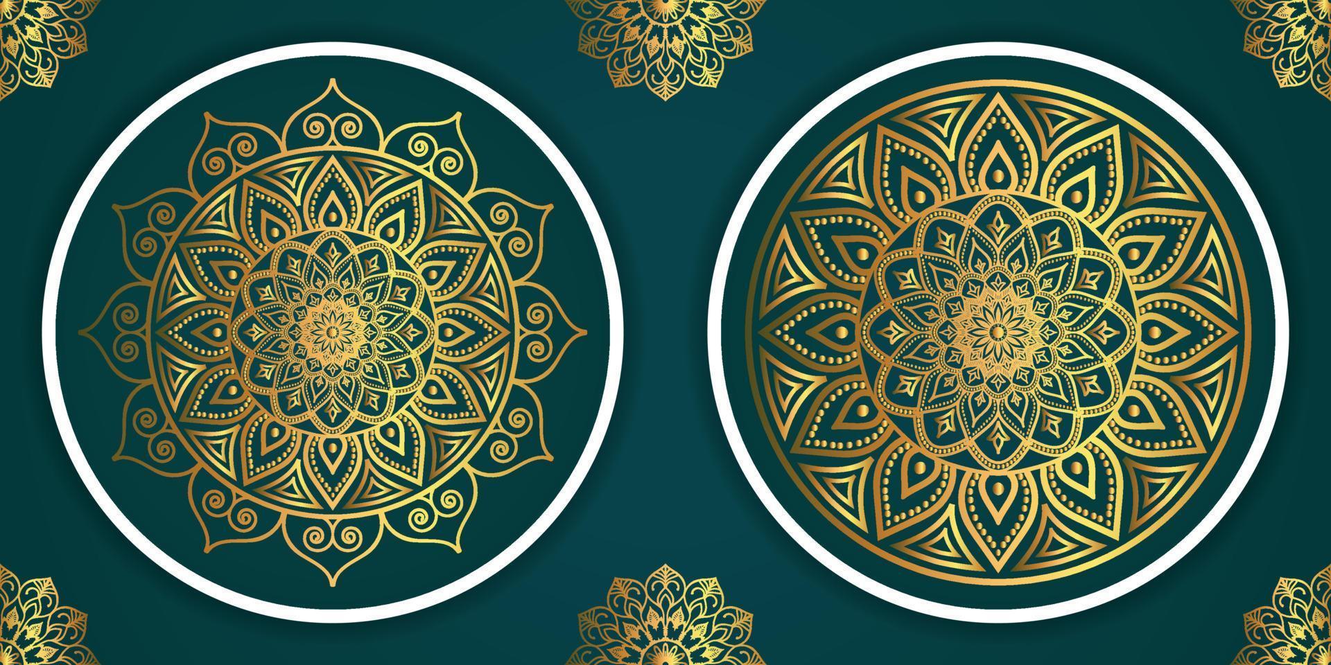 cirkelpatroon creatieve luxe siermandala, bloemmandala met gradiëntkleur met uniek achtergrondontwerp in gouden kleurenvector vector