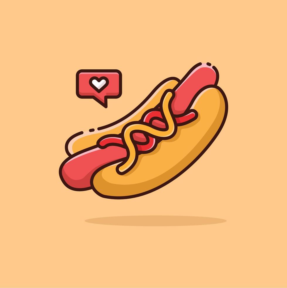 illustratie vectorafbeelding van hotdog vector