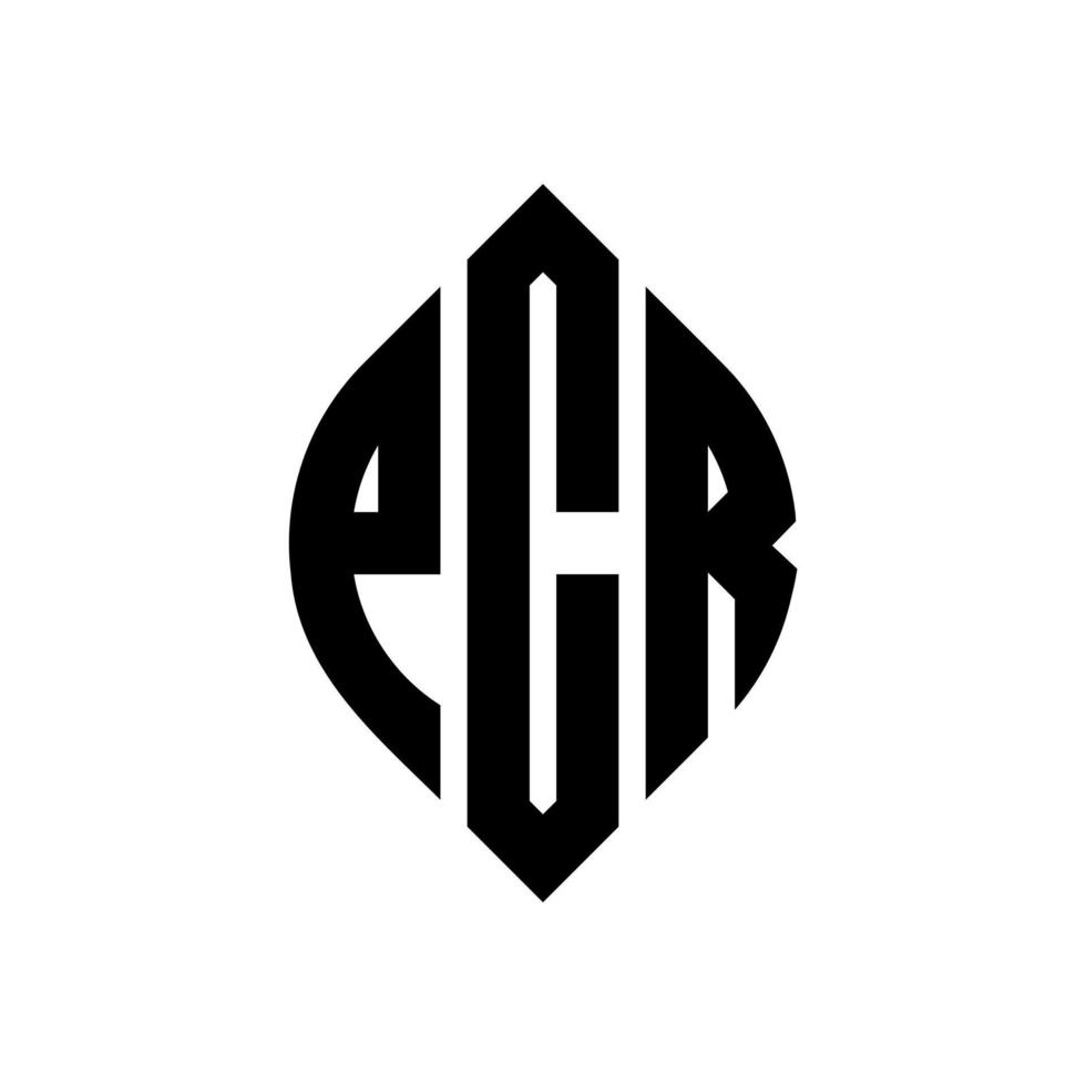 pcr cirkel letter logo ontwerp met cirkel en ellipsvorm. pcr-ellipsletters met typografische stijl. de drie initialen vormen een cirkellogo. pcr cirkel embleem abstracte monogram brief mark vector. vector