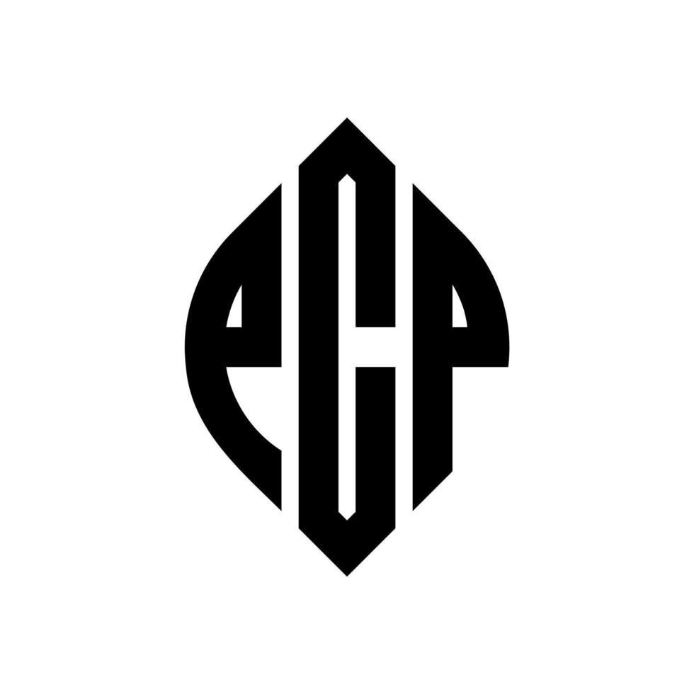 pcp cirkel letter logo ontwerp met cirkel en ellipsvorm. pcp-ellipsletters met typografische stijl. de drie initialen vormen een cirkellogo. pcp cirkel embleem abstracte monogram brief mark vector. vector