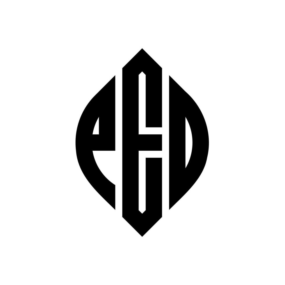 peo cirkel letter logo ontwerp met cirkel en ellipsvorm. peo ellips letters met typografische stijl. de drie initialen vormen een cirkellogo. peo cirkel embleem abstracte monogram brief mark vector. vector